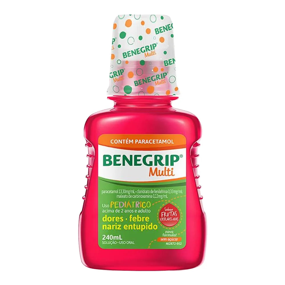 Benegrip Antigripal Pediátrico Multi Sabor Frutas Vermelhas (240ml)